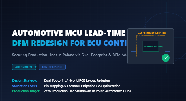 Blog perusahaan terbaru tentang Resiliensi Rantai Pasokan: Mengelola Penundaan Masa Utama MCU Otomotif di Manufaktur ECU Polandia melalui Redesign DFM